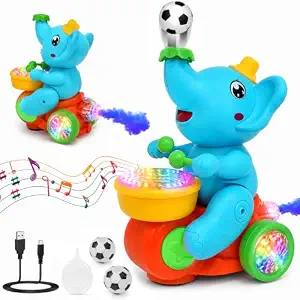 Gooyo Dancing Drummer Elephant Toy with Smoke Effect